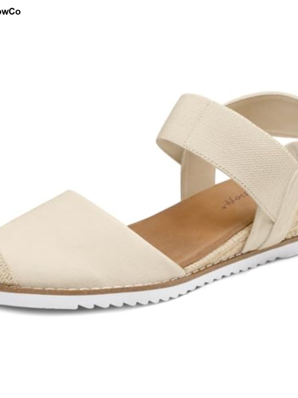 Women's Low Wedge Sandals Closed Toe Espadrilles Slip On Elastic Ankle Strap